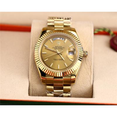 Replica Day-Date  A8285 Automatic Movement Mens Watch White Dial Yellow Gold A E07