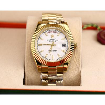 Replica Day-Date  A8285 Automatic Movement Mens Watch White Dial Yellow Gold A E07