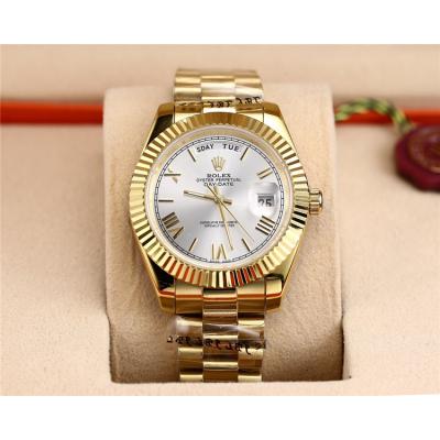 Replica Day-Date  A8285 Automatic Movement Mens Watch White Dial Yellow Gold A E07