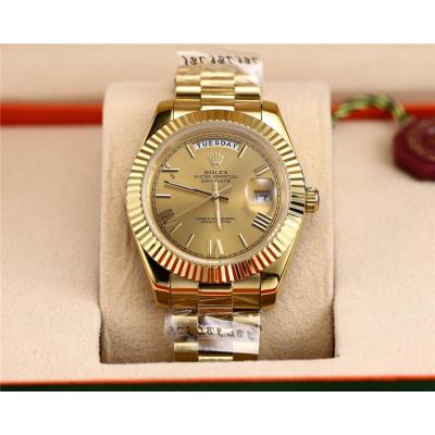 Replica Day-Date  A8285 Automatic Movement Mens Watch White Dial Yellow Gold A E07