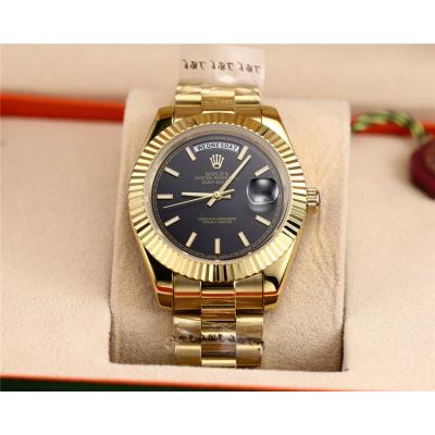 Replica Day-Date  A8285 Automatic Movement Mens Watch White Dial Yellow Gold A E07