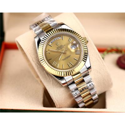 Replica Day-Date  A8285 Automatic Movement Mens Watch White Dial Two Tone Yellow Gold B E07