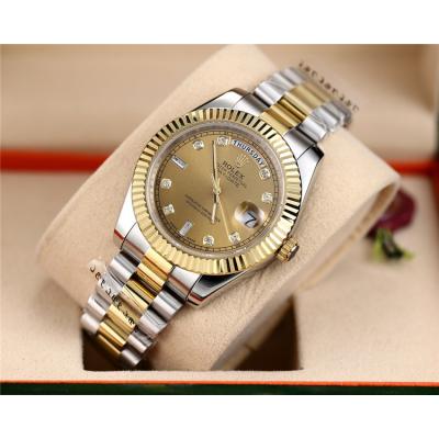 Replica Day-Date  A8285 Automatic Movement Mens Watch White Dial Two Tone Yellow Gold B E07