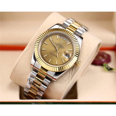 Replica Day-Date  A8285 Automatic Movement Mens Watch White Dial Two Tone Yellow Gold B E07