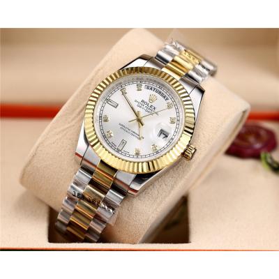 Replica Day-Date  A8285 Automatic Movement Mens Watch White Dial Two Tone Yellow Gold B E07