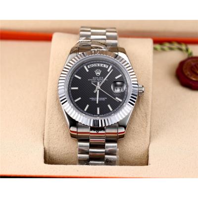 Replica Day-Date  A8285 Automatic Movement Mens Watch  Black Dial Oyster Bracelet SS A E08