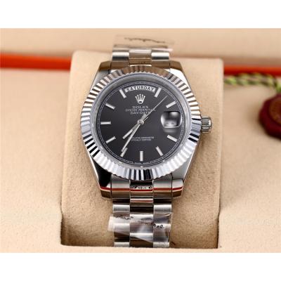 Replica Day-Date  A8285 Automatic Movement Mens Watch  Black Dial Oyster Bracelet SS A E08