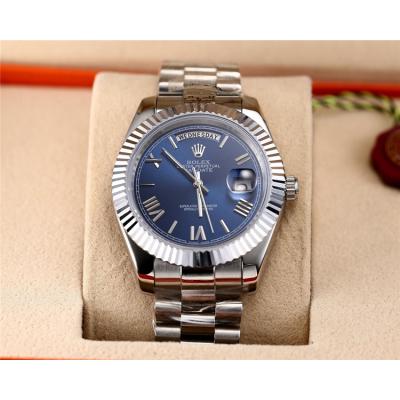 Replica Day-Date  A8285 Automatic Movement Mens Watch Blue Dial Oyster Bracelet SS B E08