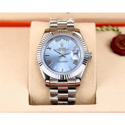 Replica Day-Date  A8285 Automatic Movement Mens Watch Blue Dial Oyster Bracelet SS B E08