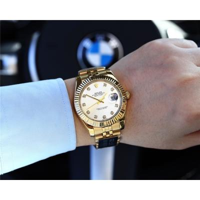 Replica Datejust Japan Miyota 8215 Automatic Movement Mens Watch  White Dial Yellow Gold A E09