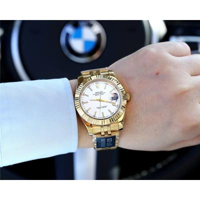 Replica Datejust Japan Miyota 8215 Automatic Movement Mens Watch  White Dial Yellow Gold A E09