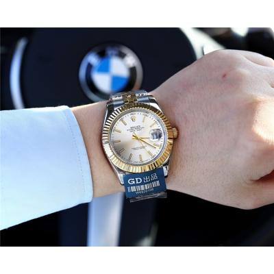 Replica Datejust Japan Miyota 8215 Automatic Movement Mens Watch Gold Dial Two Tone Yellow Gold B E09