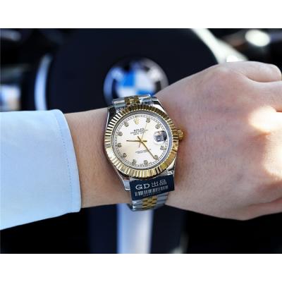 Replica Datejust Japan Miyota 8215 Automatic Movement Mens Watch Gold Dial Two Tone Yellow Gold B E09