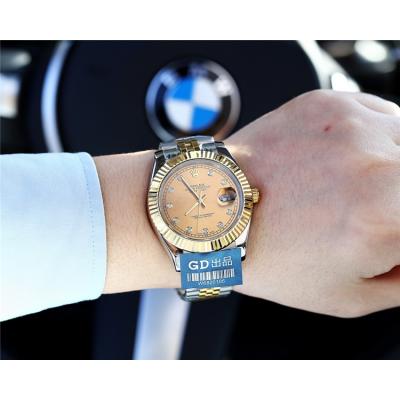 Replica Datejust Japan Miyota 8215 Automatic Movement Mens Watch Gold Dial Two Tone Yellow Gold B E09