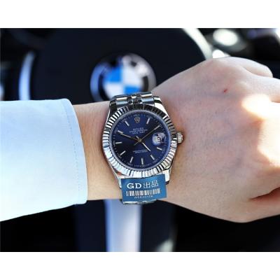 Replica Datejust Japan Miyota 8215 Automatic Movement Mens Watch Blue  Dial Stainless steel C E09