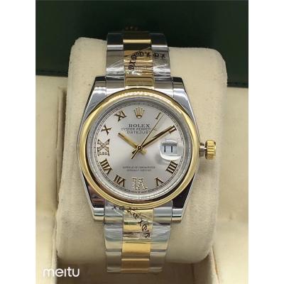 Replica Datejust A2813 Automatic Movement Mens/Womens Watch Green Dial Jubilee Bracelet Two Tone Yellow Gold E18