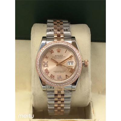 Replica Datejust A2813 Automatic Movement Mens/Womens Watch Gray Dial Jubilee Bracelet Two Tone Rose Gold E19