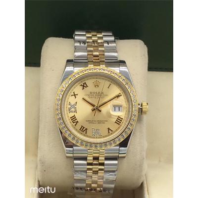 Replica Datejust A2813 Automatic Movement Mens/Womens Watch Gray Dial Jubilee Bracelet Two Tone Rose Gold E19