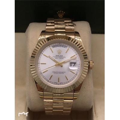 Replica Day-Date A2813 Automatic Movement Mens Watch Blue Dial Oyster Bracelet Two Tone Yellow Gold A E21