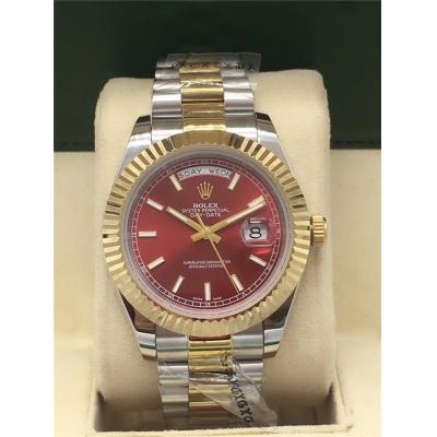 Replica Day-Date A2813 Automatic Movement Mens Watch Blue Dial Oyster Bracelet Two Tone Yellow Gold A E21