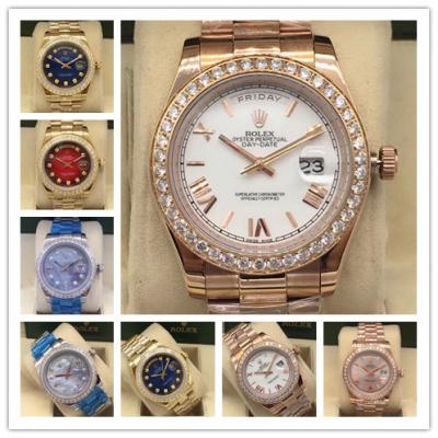 Replica  Day-Date  A2813 Automatic Movement Mens Watch White Dial  Oyster Bracelet Rose Gold E25