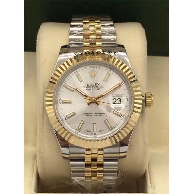 Replica Datejust A2813 Automatic Movement Mens Watch White Dial Jubilee Bracelet Two Tone Yellow Gold  A E27