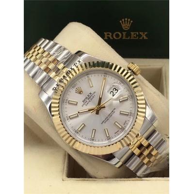 Replica Datejust A2813 Automatic Movement Mens Watch White Dial Jubilee Bracelet Two Tone Yellow Gold  A E27