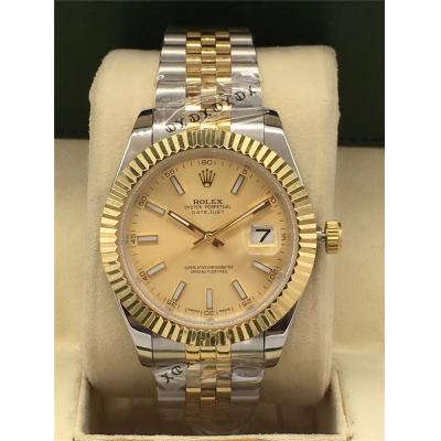 Replica Datejust A2813 Automatic Movement Mens Watch White Dial Jubilee Bracelet Two Tone Yellow Gold  A E27