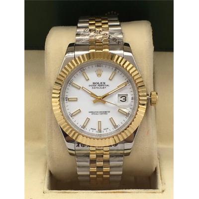 Replica Datejust A2813 Automatic Movement Mens Watch White Dial Jubilee Bracelet Two Tone Yellow Gold  A E27