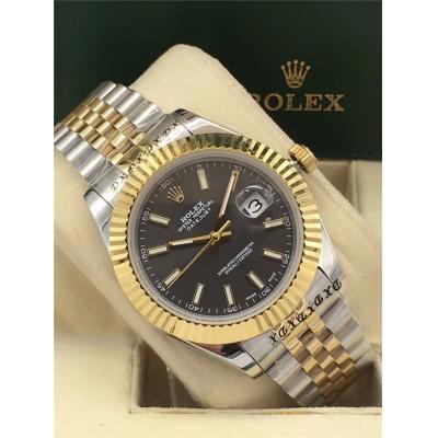 Replica Datejust A2813 Automatic Movement Mens Watch White Dial Jubilee Bracelet Two Tone Yellow Gold  A E27