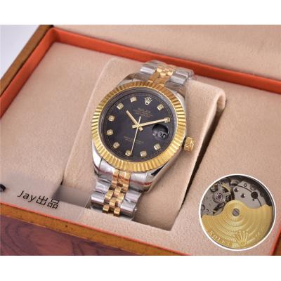 Replica Datejust  Japan Miyota 8215 Automatic Movement Mens Watch Black Dial Jubilee Bracelet Two Tone Yellow Gold B E28