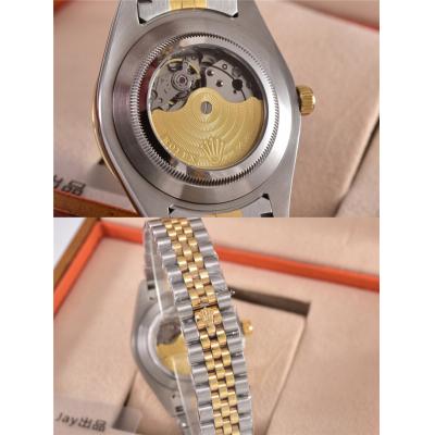 Replica Datejust  Japan Miyota 8215 Automatic Movement Mens Watch Black Dial Jubilee Bracelet Two Tone Yellow Gold B E28