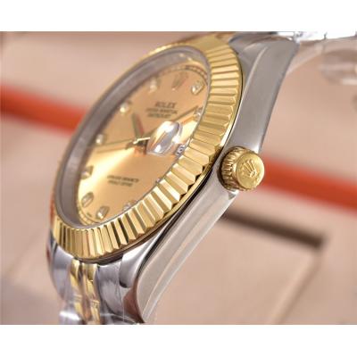 Replica Datejust  Japan Miyota 8215 Automatic Movement Mens Watch Black Dial Jubilee Bracelet Two Tone Yellow Gold B E28