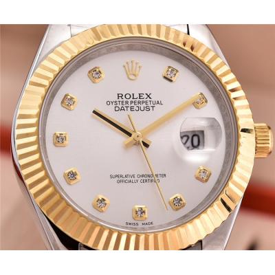 Replica Datejust  Japan Miyota 8215 Automatic Movement Mens Watch White Dial Jubilee Bracelet Two Tone Yellow Gold C E28