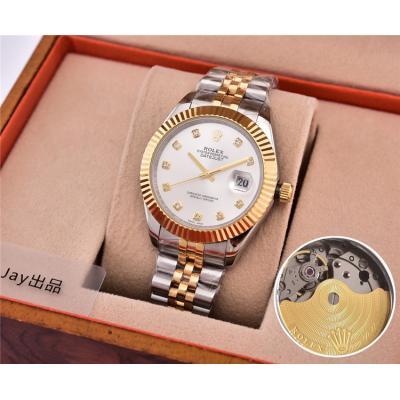 Replica Datejust  Japan Miyota 8215 Automatic Movement Mens Watch White Dial Jubilee Bracelet Two Tone Yellow Gold C E28