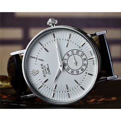 Replica Cellini A21J Automatic Movement Mens Watch White Dial  Leather Strap E29