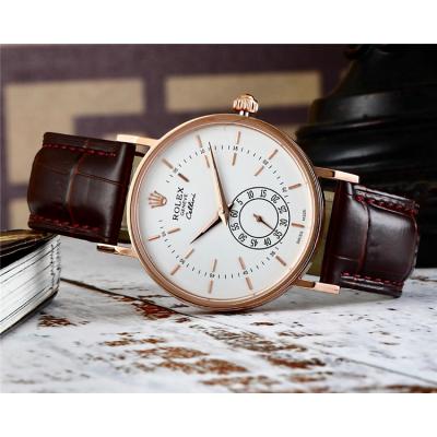 Replica Cellini A21J Automatic Movement Mens Watch White Dial  Leather Strap E29