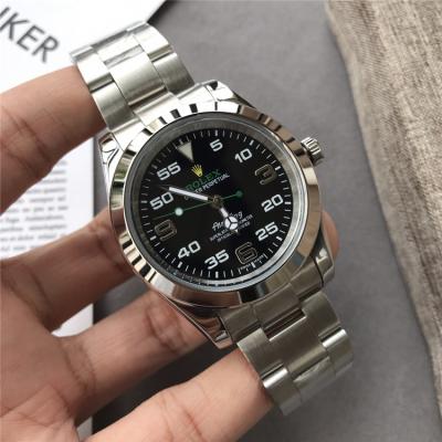 Replica Oyster Perpetual   A21J Automatic Movement Mens Watch Black Dial Oyster Bracelet  SS E32