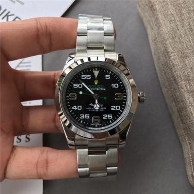 Replica Oyster Perpetual   A21J Automatic Movement Mens Watch Black Dial Oyster Bracelet  SS E32