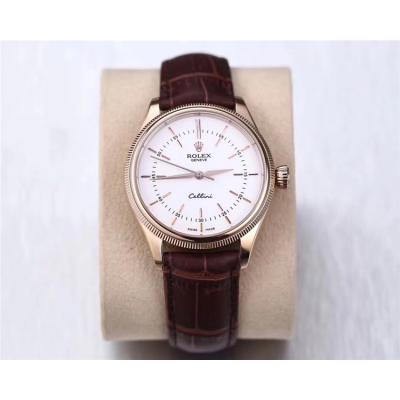 Replica Cellini Japan Miyota 8215 Automatic Movement Mens Watch White Dial Leather Strap B E41