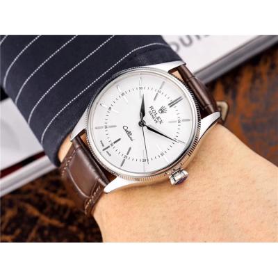 Replica Cellini Japan Miyota 8215 Automatic Movement Mens Watch Black Dial Leather Strap A E44