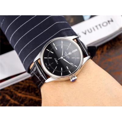 Replica Cellini Japan Miyota 8215 Automatic Movement Mens Watch Black Dial Leather Strap A E44