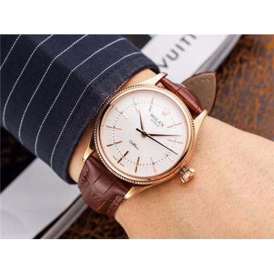 Replica Cellini Japan Miyota 8215 Automatic Movement Mens Watch White  Dial Leather Strap B E44