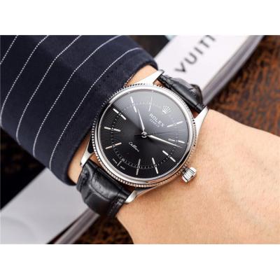 Replica Cellini Japan Miyota 8215 Automatic Movement Mens Watch White  Dial Leather Strap B E44