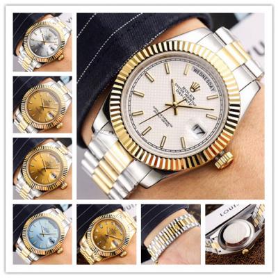 Replica  Day-Date  Miyota 8285 Automatic Movement Mens Watch White  Dial Oyster Bracelet Two Tone Yellow Gold A E45