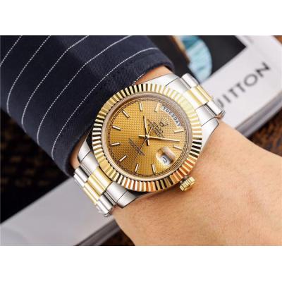 Replica  Day-Date  Miyota 8285 Automatic Movement Mens Watch White  Dial Oyster Bracelet Two Tone Yellow Gold A E45