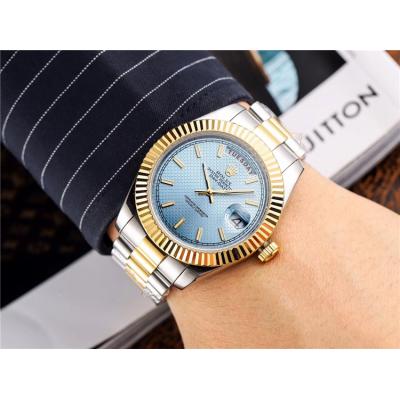 Replica  Day-Date  Miyota 8285 Automatic Movement Mens Watch White  Dial Oyster Bracelet Two Tone Yellow Gold A E45