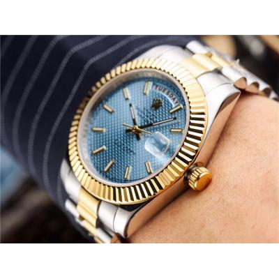 Replica  Day-Date  Miyota 8285 Automatic Movement Mens Watch White  Dial Oyster Bracelet Two Tone Yellow Gold A E45