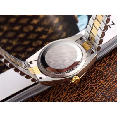 Replica  Day-Date  Miyota 8285 Automatic Movement Mens Watch Silver Dial Oyster Bracelet Yellow Gold C E45