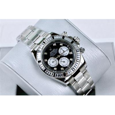 Replica Cosmograph Daytona A21J Automatic Movement Mens Watch Black Dial Oyster Bracelet SS E47